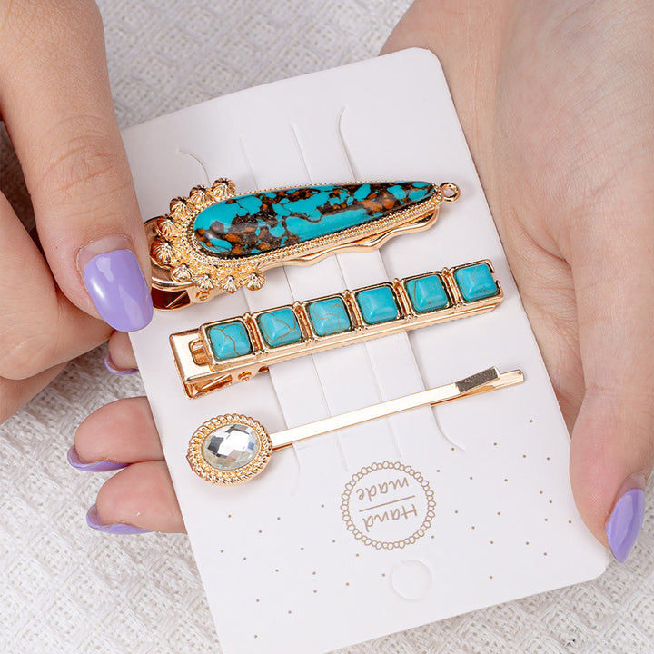 Olivenorma 3Pcs Luxury Turquoise Bobby Pins Hairpin - image 2