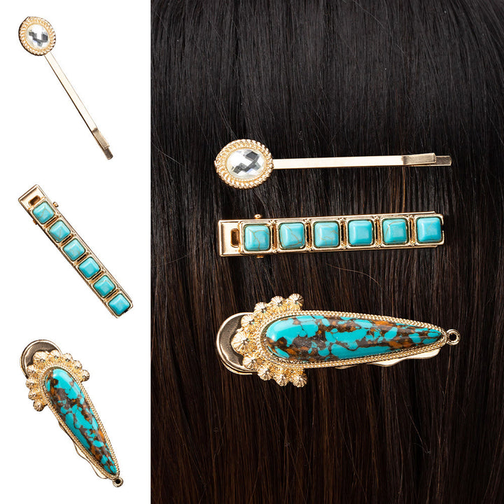 Olivenorma 3Pcs Luxury Turquoise Bobby Pins Hairpin - image 3