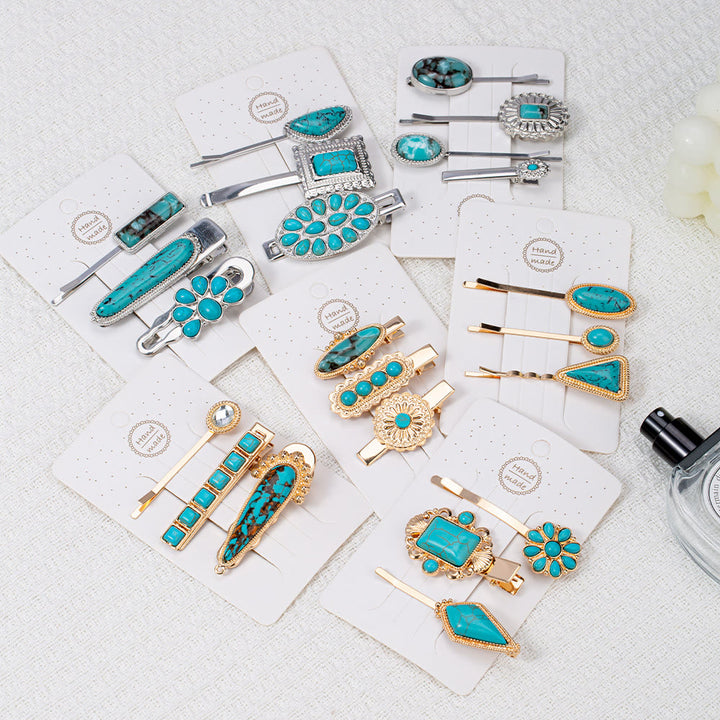 Olivenorma 3Pcs Luxury Turquoise Bobby Pins Hairpin - image 0