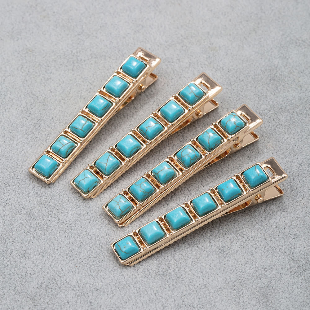 Olivenorma Vintage 4Pcs Turquoise Hair Pins Hairpin - Turquoise - image 0