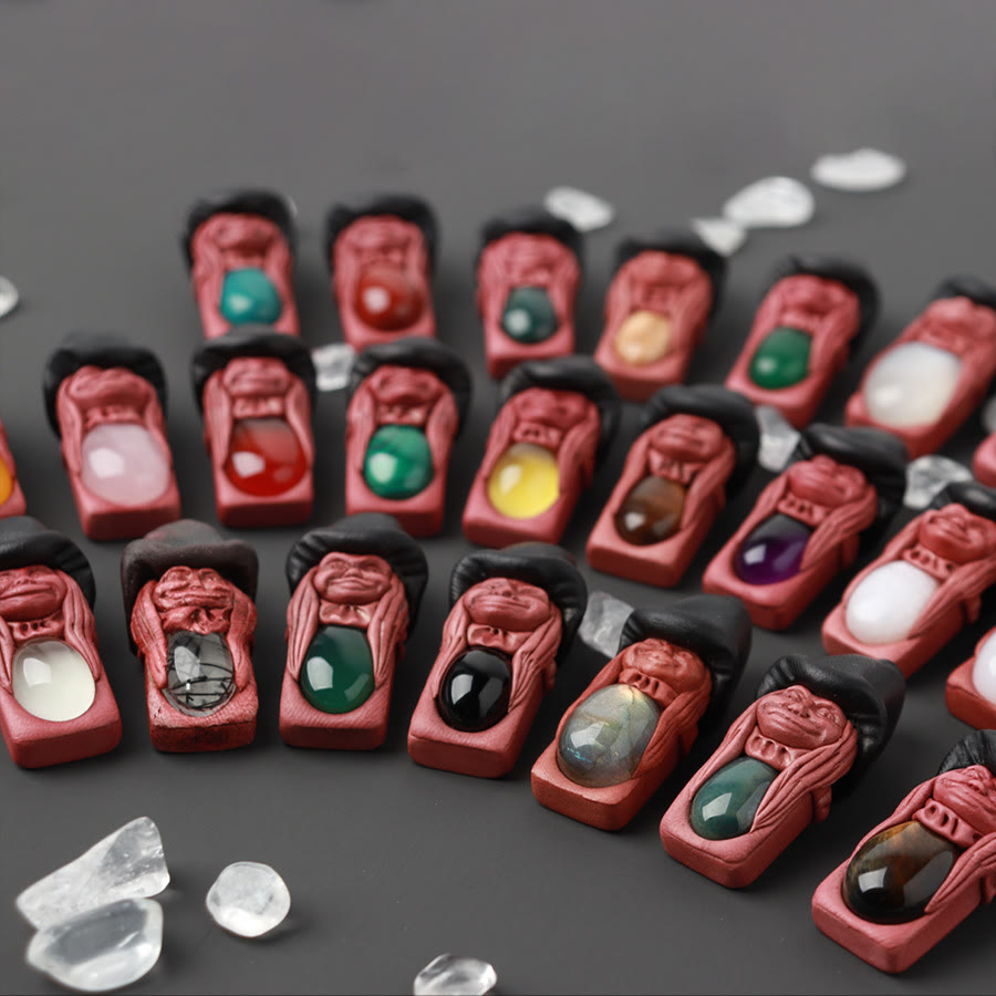 Olivenorma Nordic Elf Shaped Rune Gemstone Pendant Ornament - image 53