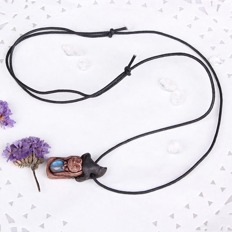 Olivenorma Nordic Elf Shaped Rune Gemstone Pendant Ornament - image 6