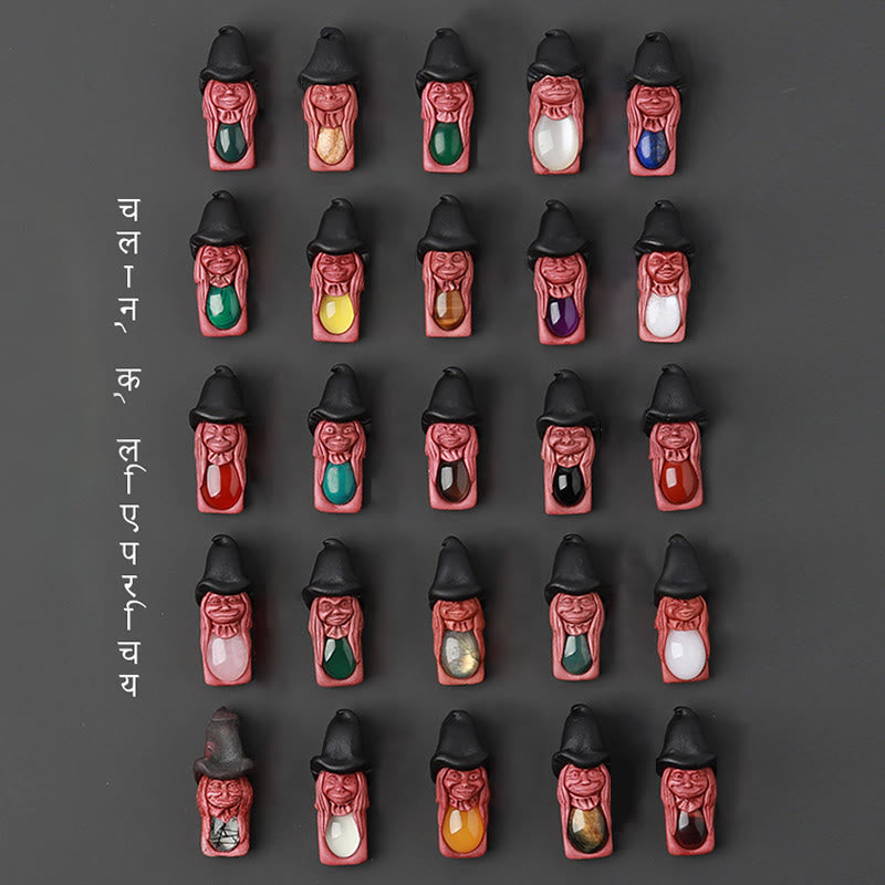 Olivenorma Nordic Elf Shaped Rune Gemstone Pendant Ornament - image 52