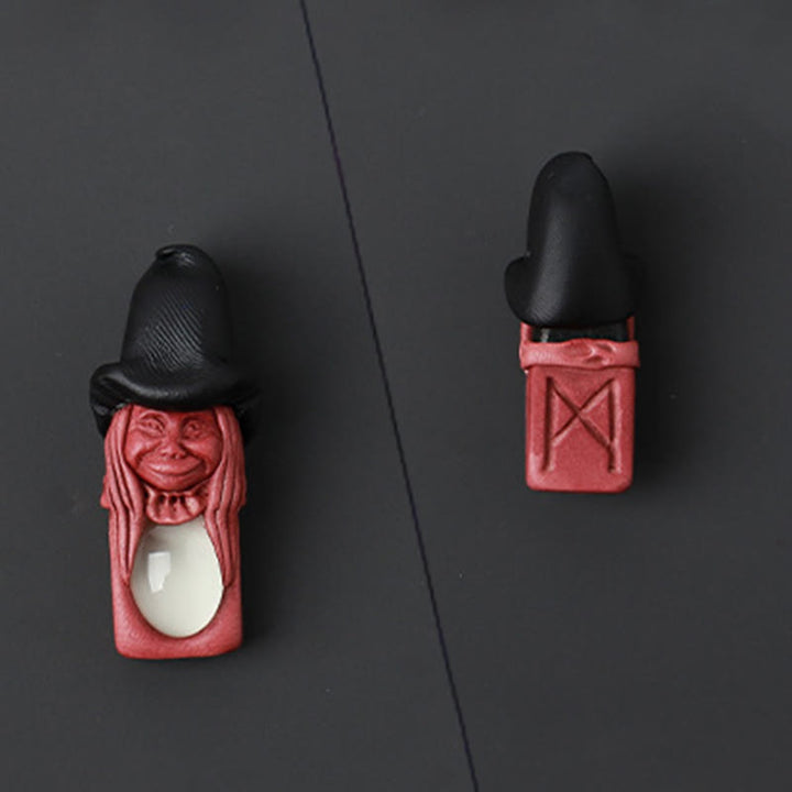 Olivenorma Nordic Elf Shaped Rune Gemstone Pendant Ornament - White Moonstone - image 22