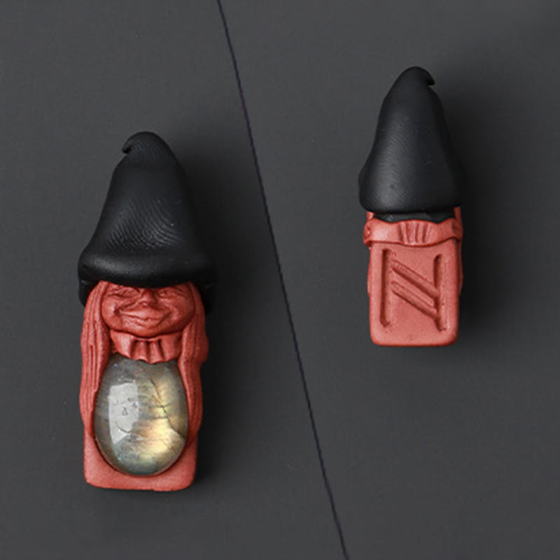 Olivenorma Nordic Elf Shaped Rune Gemstone Pendant Ornament - Labradorite - image 7