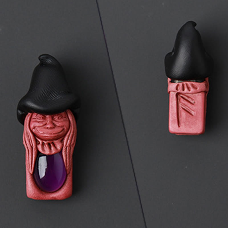 Olivenorma Nordic Elf Shaped Rune Gemstone Pendant Ornament - Amethyst - image 1