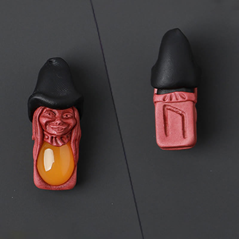 Olivenorma Nordic Elf Shaped Rune Gemstone Pendant Ornament - Yellow Agate - image 38