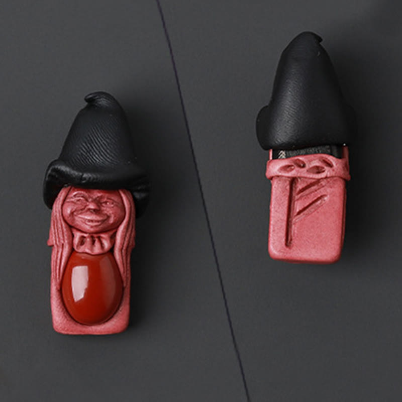 Olivenorma Nordic Elf Shaped Rune Gemstone Pendant Ornament - Red Jasper - image 25