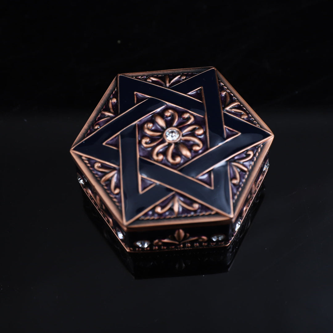 Olivenorma Antique Hexagram Metal Jewelry Box - Purple - image 6