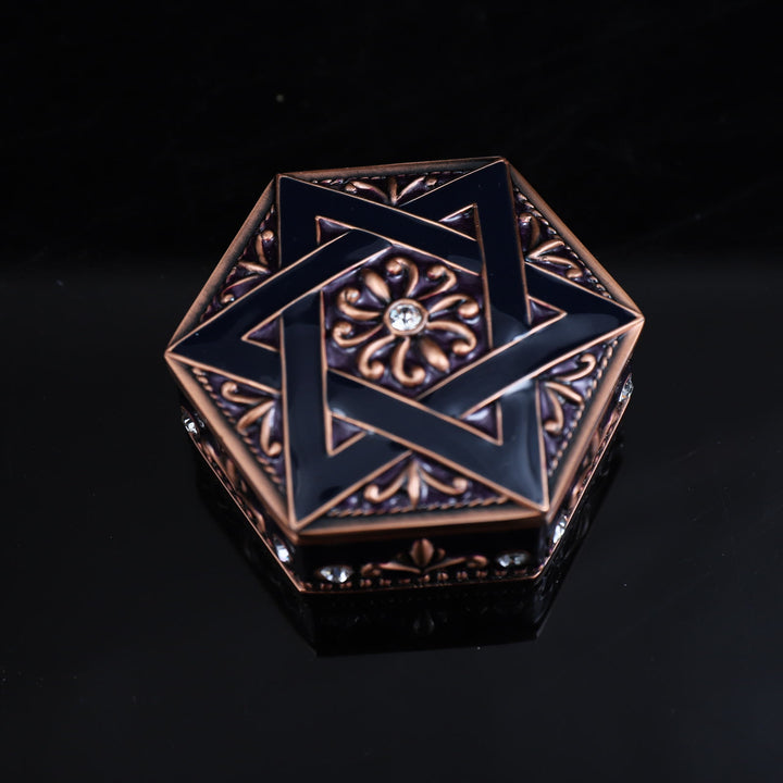 Olivenorma Antique Hexagram Metal Jewelry Box - Purple - image 6