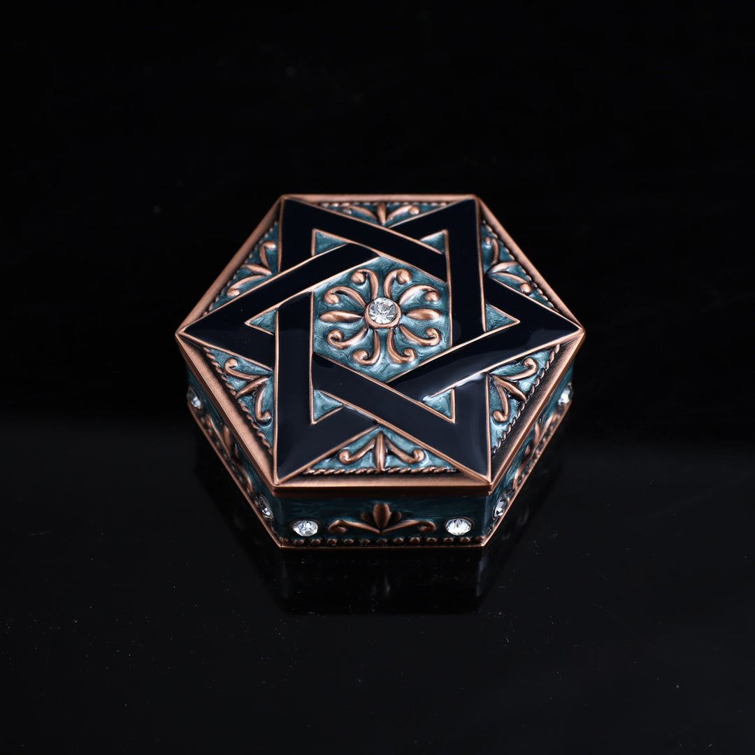 Olivenorma Antique Hexagram Metal Jewelry Box - image 5