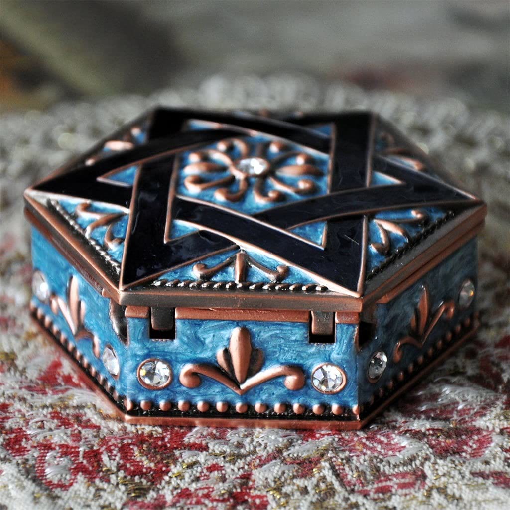 Olivenorma Antique Hexagram Metal Jewelry Box - image 3