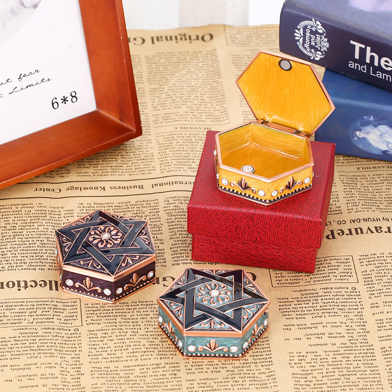 Olivenorma Antique Hexagram Metal Jewelry Box - image 10