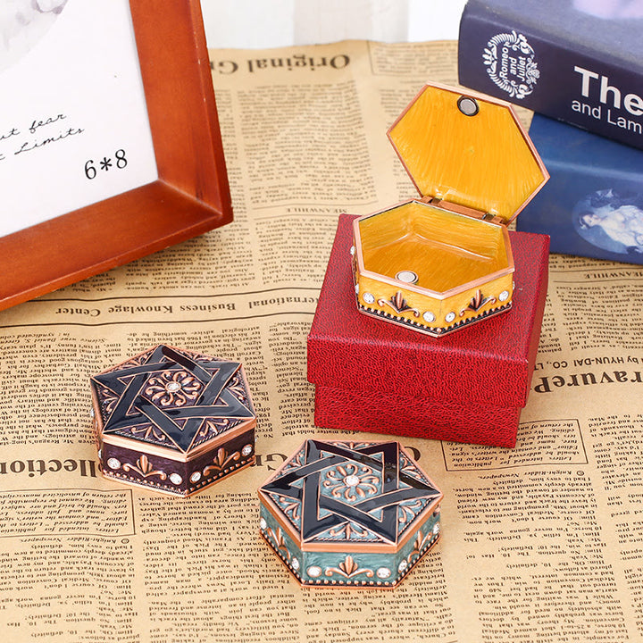 Olivenorma Antique Hexagram Metal Jewelry Box - image 10