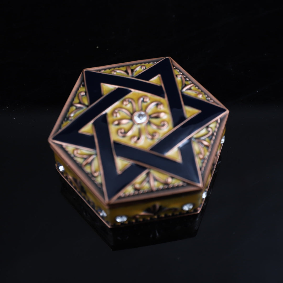 Olivenorma Antique Hexagram Metal Jewelry Box - Yellow - image 7