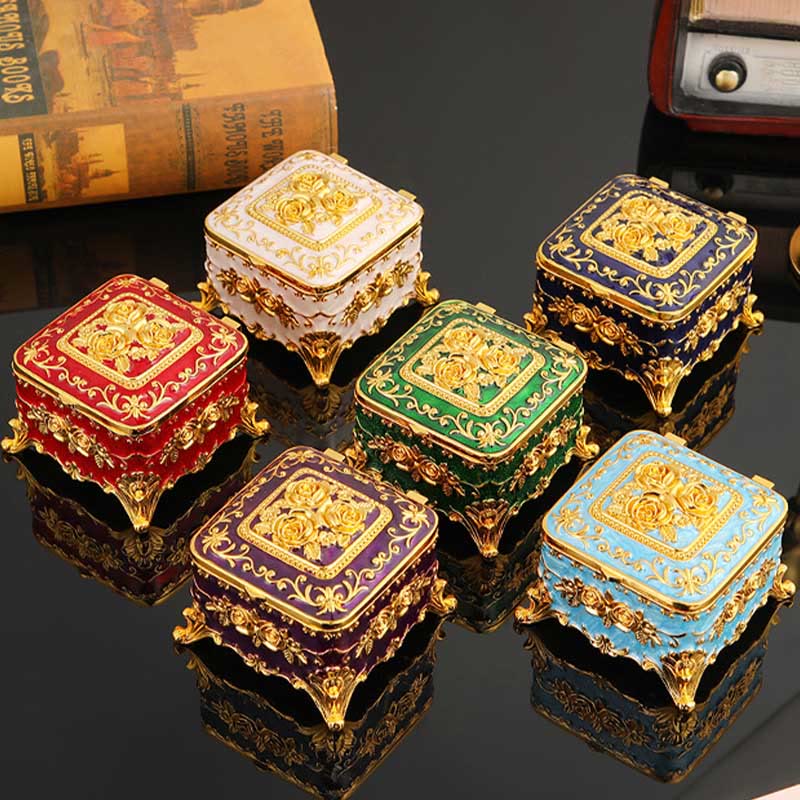 Olivenorma Exquisite Engraved Rose Metal Jewelry Box - image 10