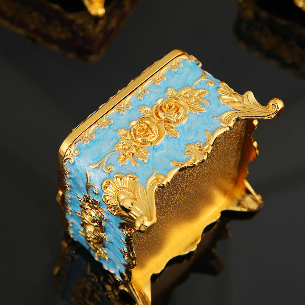 Olivenorma Exquisite Engraved Rose Metal Jewelry Box - image 2