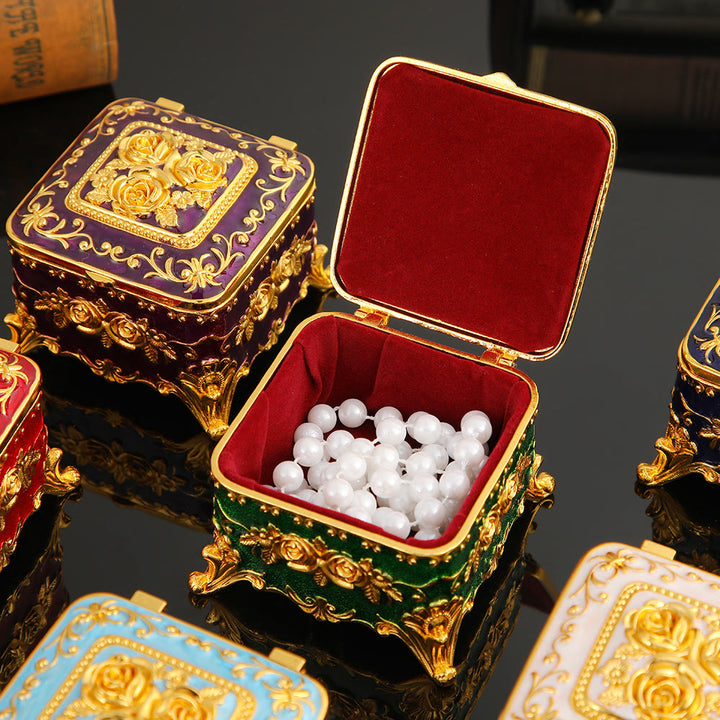 Olivenorma Exquisite Engraved Rose Metal Jewelry Box - image 3