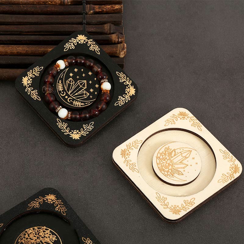 Olivenorma Wooden Engraved Moon Bracelet Display Holder - image 3