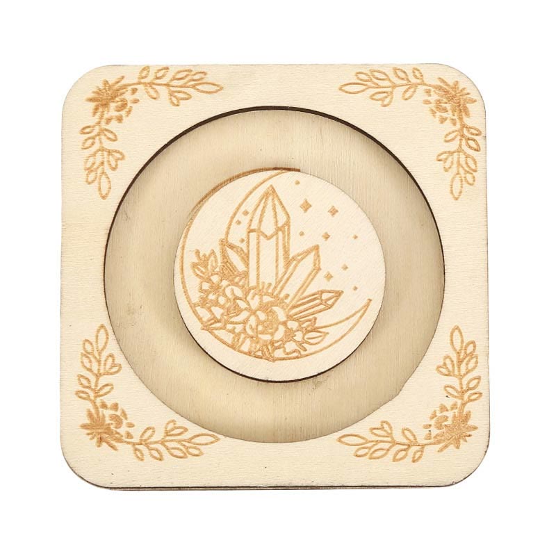 Olivenorma Wooden Engraved Moon Bracelet Display Holder - White - Style #4 - image 11