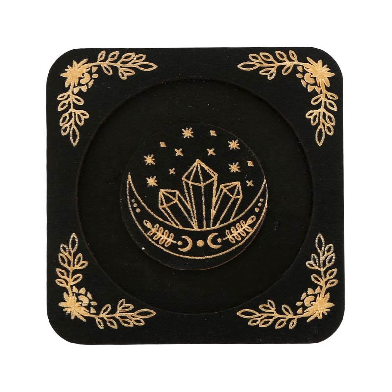 Olivenorma Wooden Engraved Moon Bracelet Display Holder - Black - Style #1 - image 1