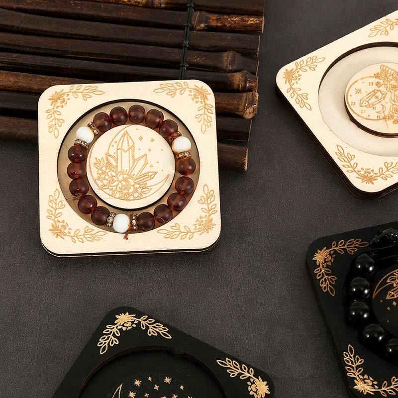 Olivenorma Wooden Engraved Moon Bracelet Display Holder - image 8