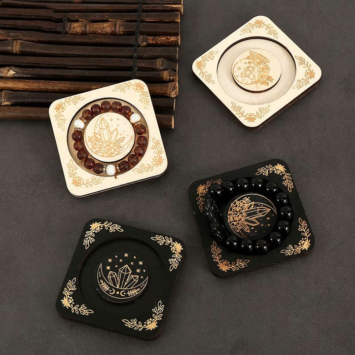 Olivenorma Wooden Engraved Moon Bracelet Display Holder - image 0