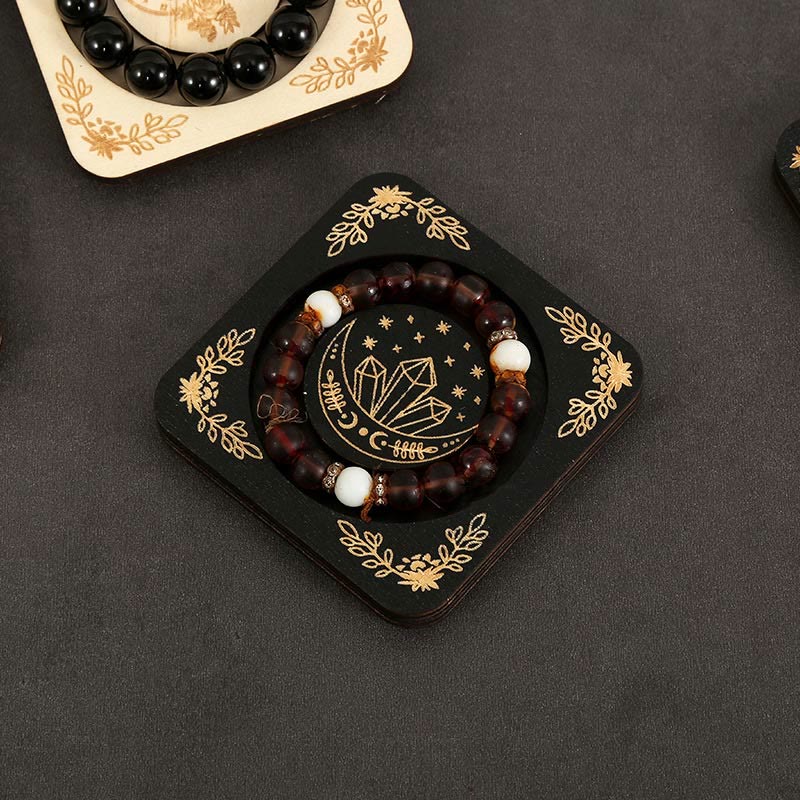 Olivenorma Wooden Engraved Moon Bracelet Display Holder - image 2