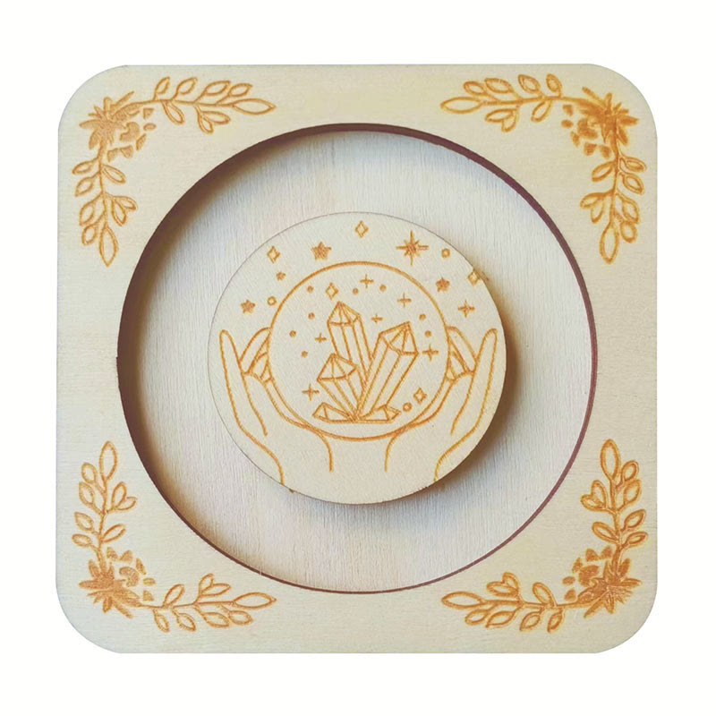 Olivenorma Wooden Engraved Moon Bracelet Display Holder - White - Style #3 - image 10
