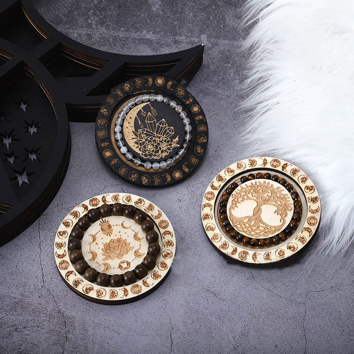 Olivenorma Round Moon Phase Jewelry Display Tray Holder - image 13