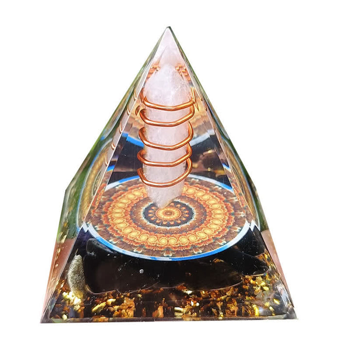 Olivenorma Energy Hexagonal Prism Clear Crystal Obsidian Orgone Pyramid - image 4