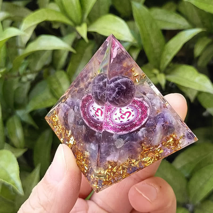 Olivenorma Energy Amethyst Ball Om Symbol Orgone Pyramid - image 3