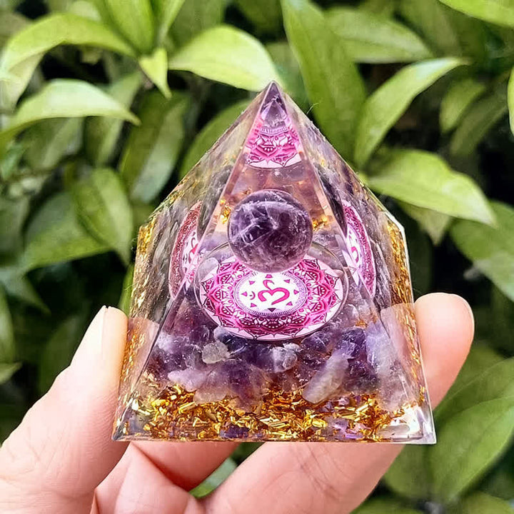Olivenorma Energy Amethyst Ball Om Symbol Orgone Pyramid - image 1