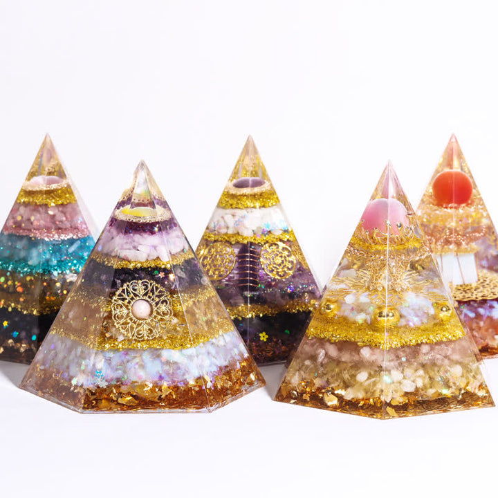 Olivenorma Good Luck Natural Stone Hexagonal Orgone Pyramid - image 0