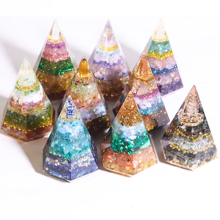 Olivenorma Natural Stone Resin Casting Polygonal Orgone Pyramid - image 30