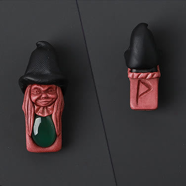 Olivenorma Nordic Elf Shaped Rune Gemstone Pendant Ornament - Emerald - image 50