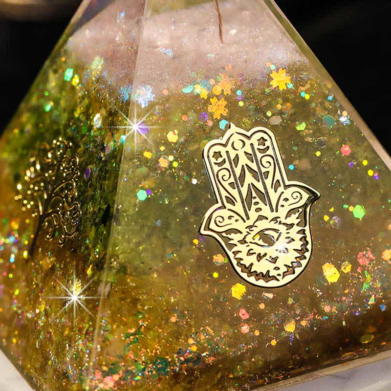 Olivenorma "Blessings" Amethyst Peridot Citrine Orgone Pyramid - image 5