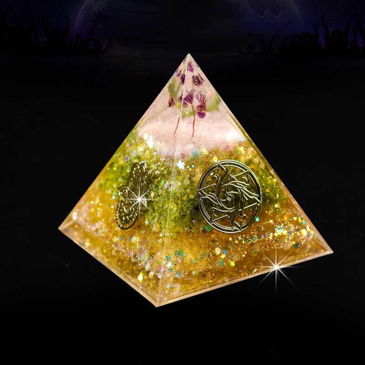 Olivenorma "Blessings" Amethyst Peridot Citrine Orgone Pyramid - image 6