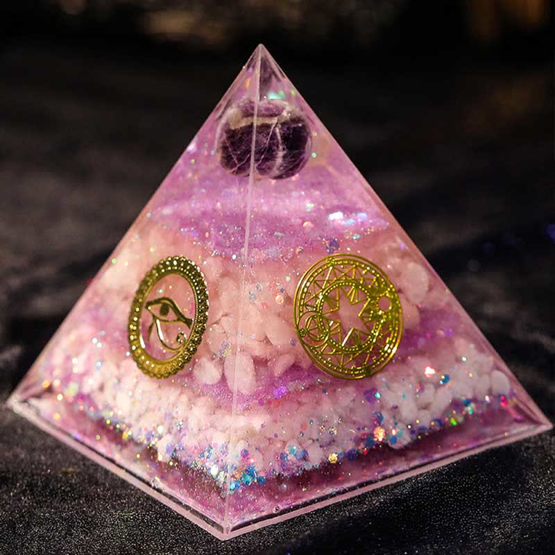 Olivenorma "Perfect Love" Amethyst Rose Quartz Orgone Pyramid - image 2