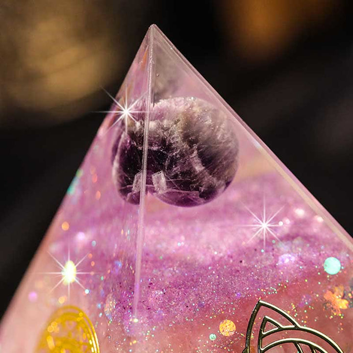 Olivenorma "Perfect Love" Amethyst Rose Quartz Orgone Pyramid - image 6