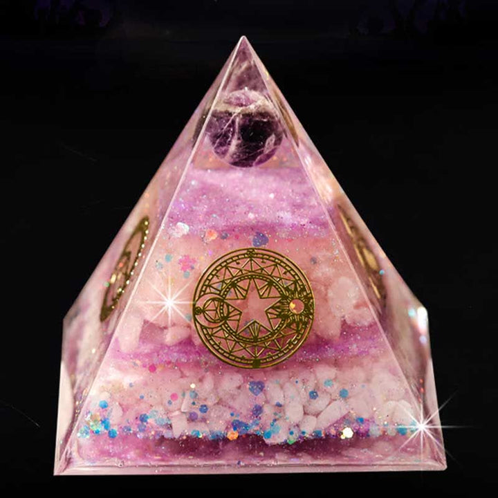 Olivenorma "Perfect Love" Amethyst Rose Quartz Orgone Pyramid - image 7