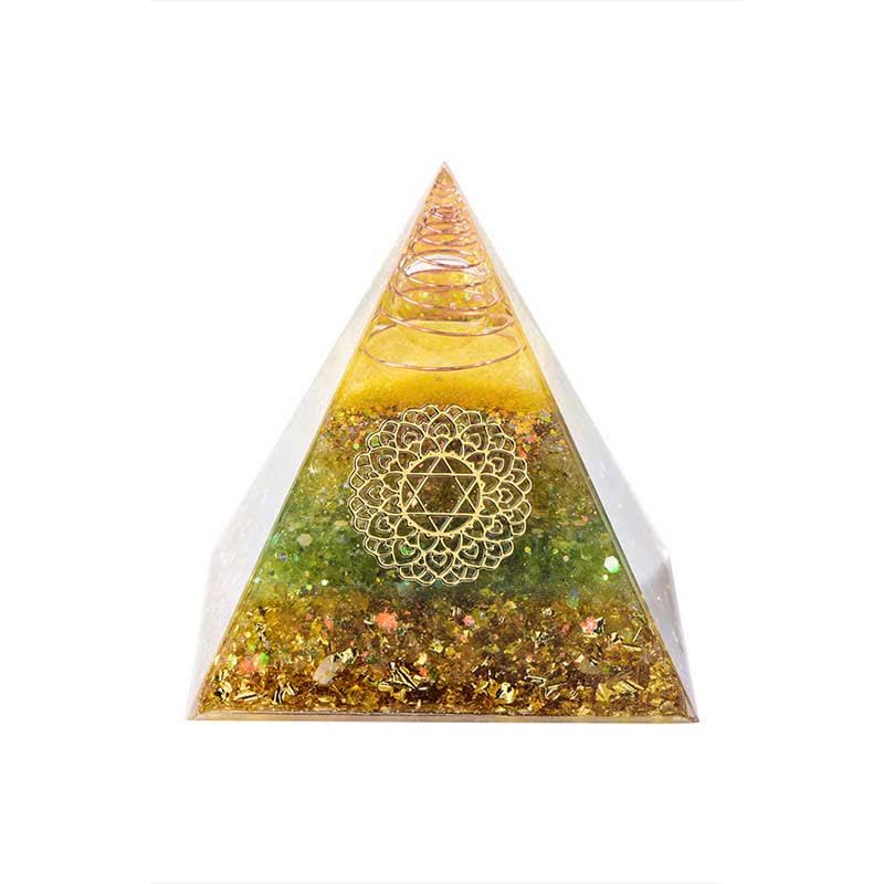 Olivenorma "Good Luck In Year" Citrine Peridot Orgone Pyramid - image 7