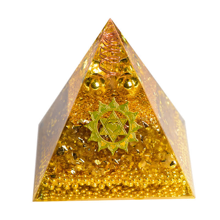 Olivenorma "Wealth Attracting" Citrine Clear Crystal Orgone Pyramid - image 9