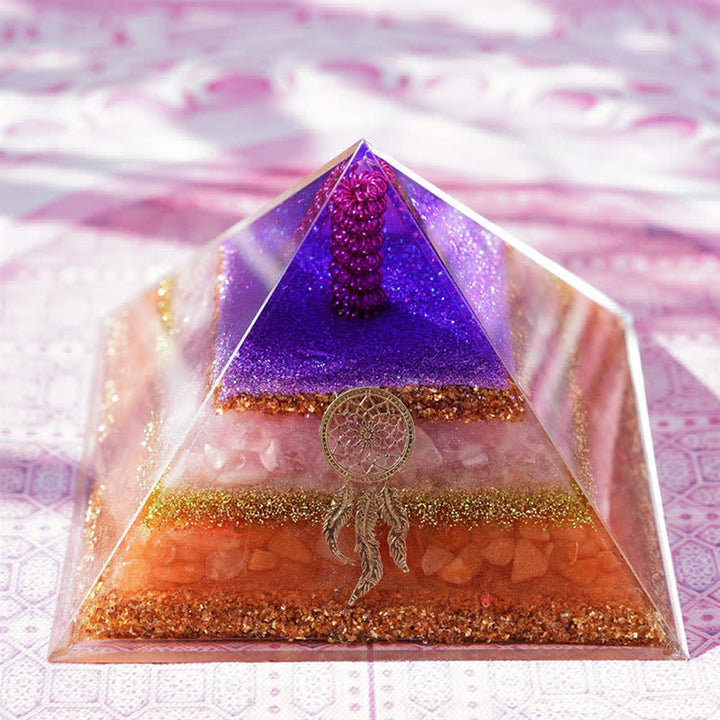 Olivenorma "Love and Beauty" Rose Quartz Sun Stone Orgone Pyramid - image 8