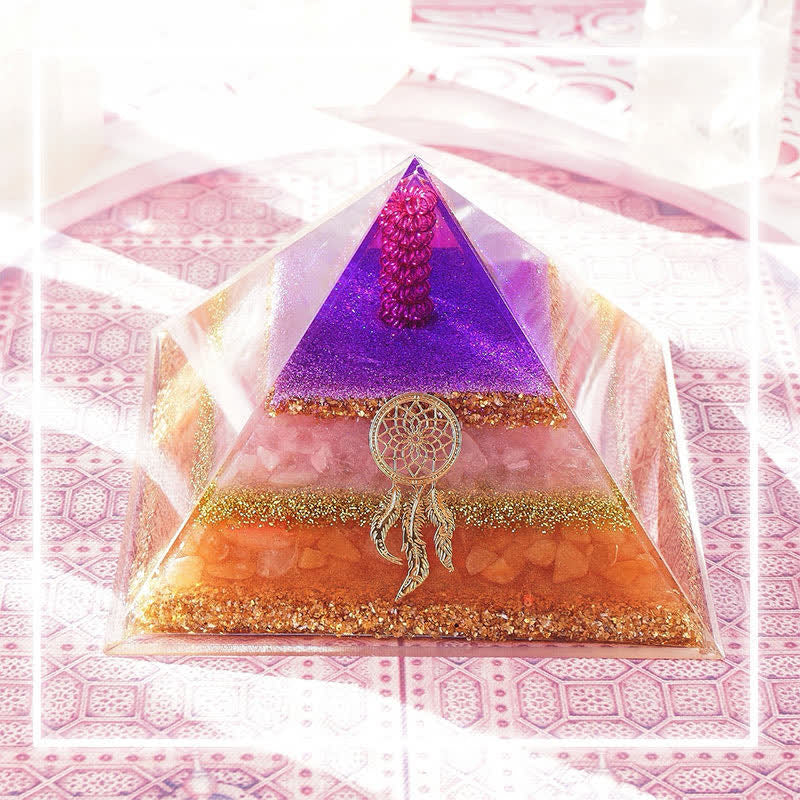 Olivenorma "Love and Beauty" Rose Quartz Sun Stone Orgone Pyramid - image 7