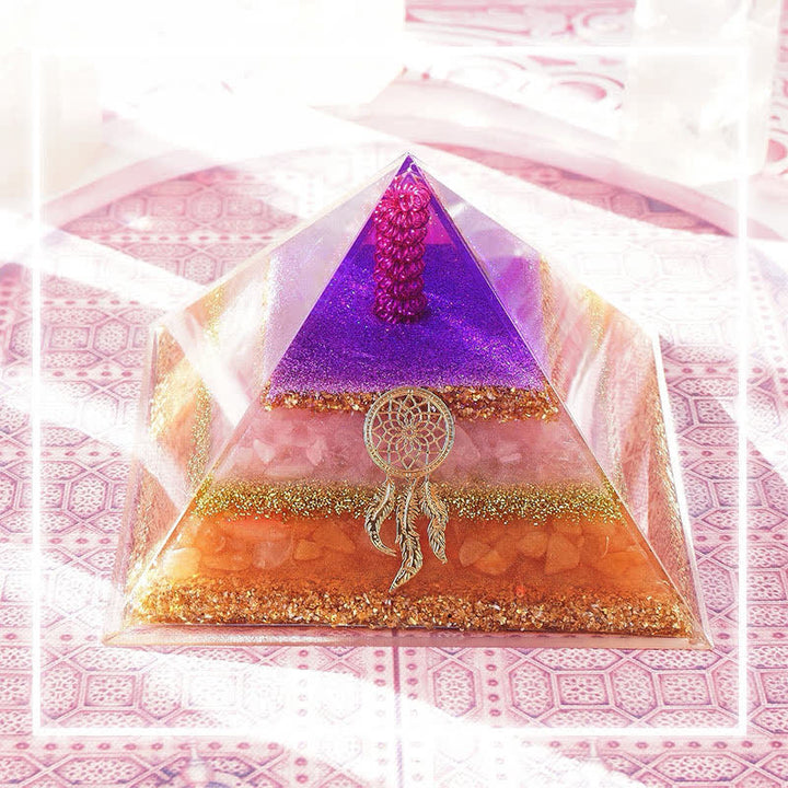 Olivenorma "Love and Beauty" Rose Quartz Sun Stone Orgone Pyramid - image 7