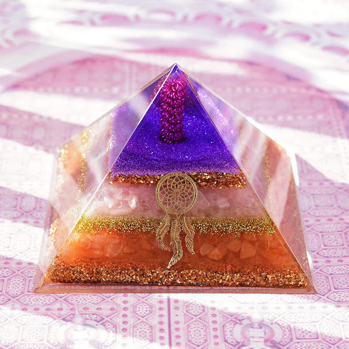Olivenorma "Love and Beauty" Rose Quartz Sun Stone Orgone Pyramid - image 10