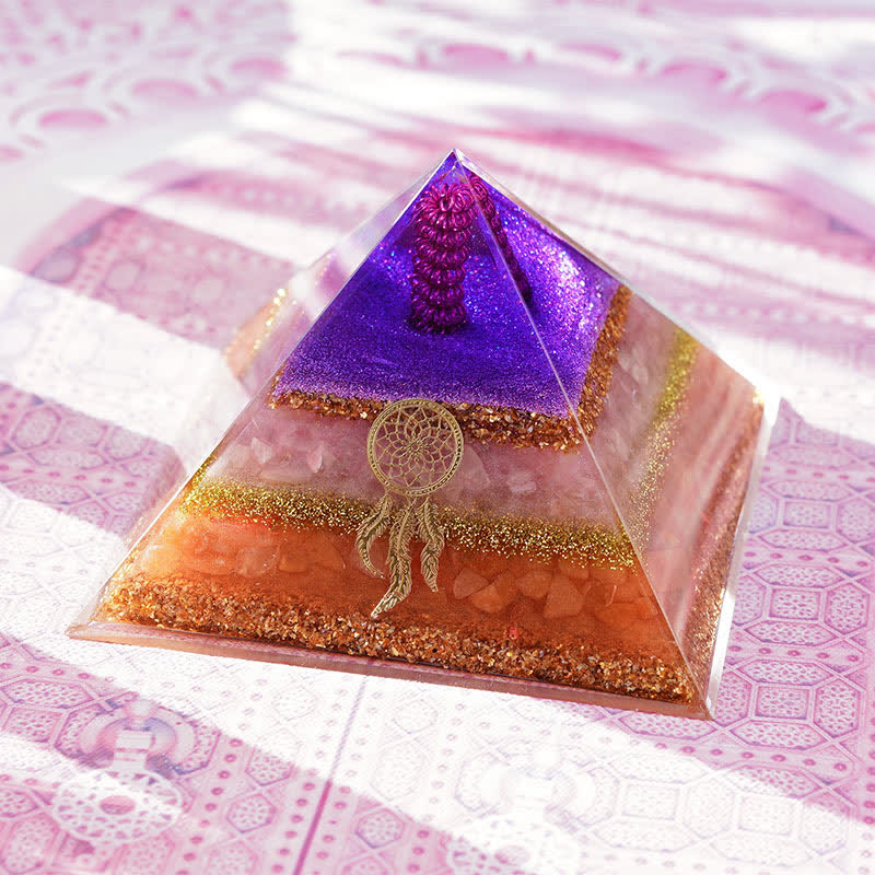 Olivenorma "Love and Beauty" Rose Quartz Sun Stone Orgone Pyramid - image 3