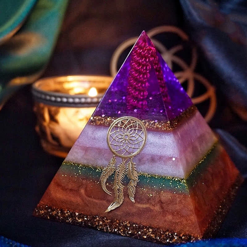 Olivenorma "Love and Beauty" Rose Quartz Sun Stone Orgone Pyramid - 8cm*9cm - image 1