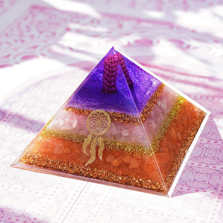 Olivenorma "Love and Beauty" Rose Quartz Sun Stone Orgone Pyramid - image 4
